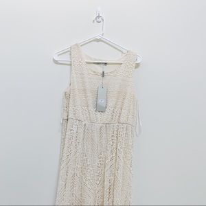 NWT Long White Knitted High-Low Dress